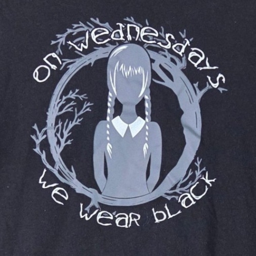 Kids' Black Short Sleeve Graphic Tee - 'On Wednesdays We Wear Black'